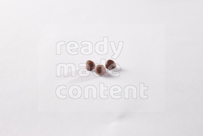 Hazelnuts on white background