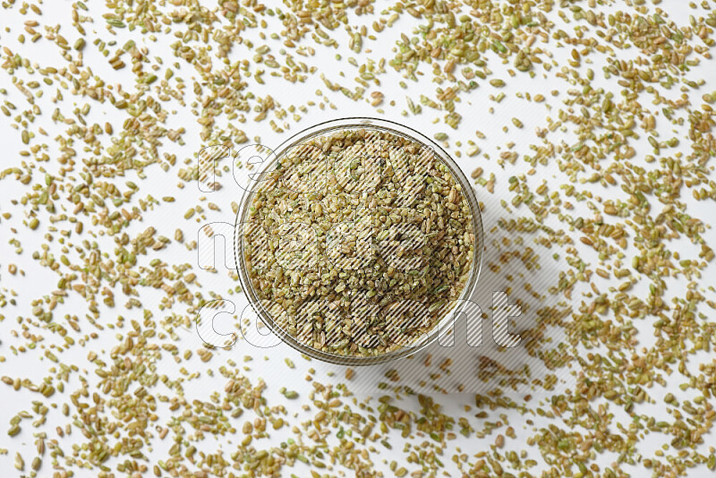 Freekeh on white background