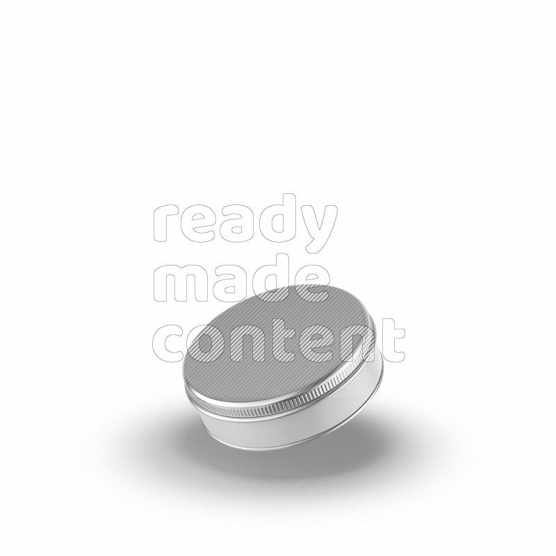 Round metal tin jar mockup with metal lid and label isolated on white background 3d rendering