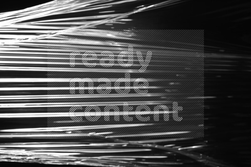Plastic wrap texture on black background