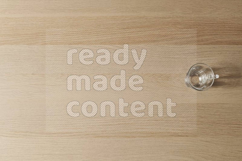 Top View Shot Of An Empty Glass on Oak Wooden Flooring