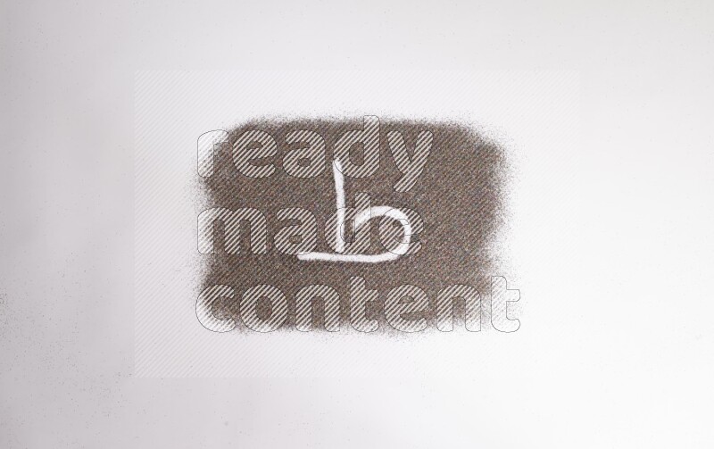 Arabic alphabets written with glitter on white background