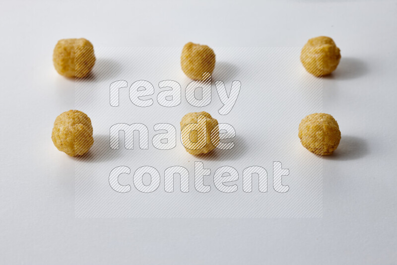 Puffs snacks on white background