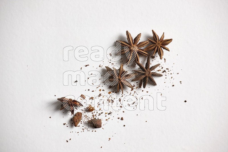 Star anise on a white background