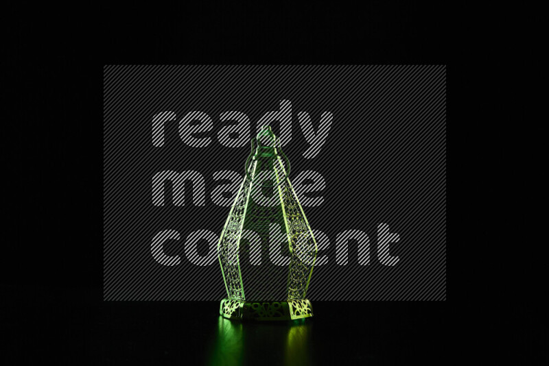 Ramadan lanterns with colored rim light against black background