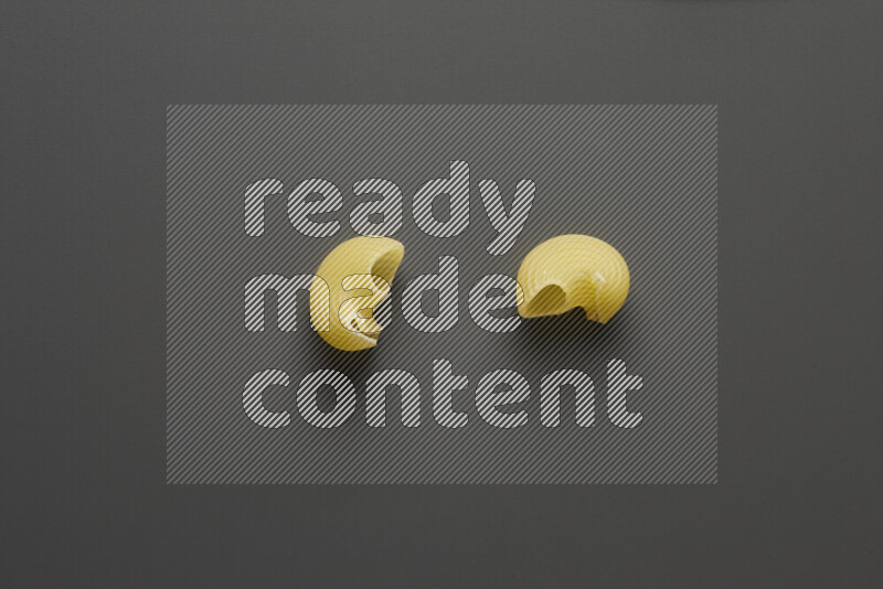 Pipe pasta on grey background