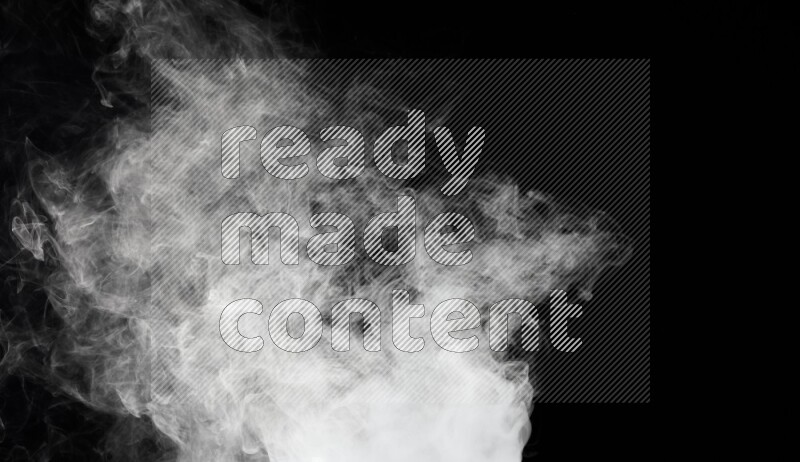 irregular white smoke on black background.