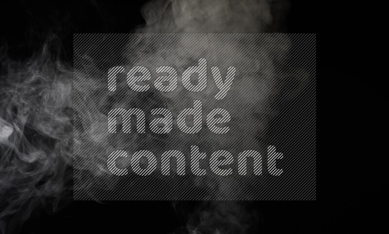 irregular white smoke on black background.