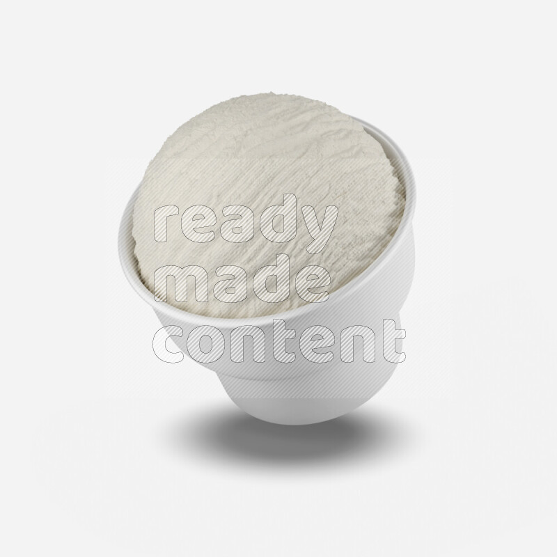 Ice cream in a white rough paper cup mockup isolated on white background 3d rendering