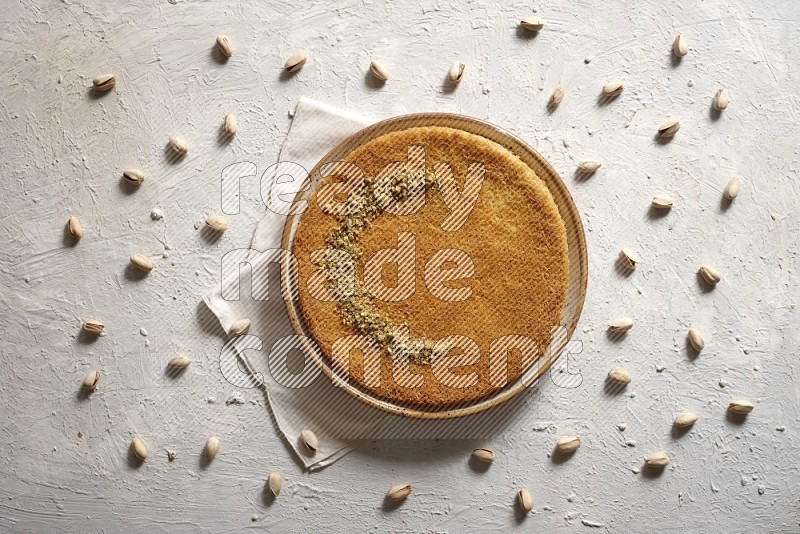 Konafa with nuts in a light setup