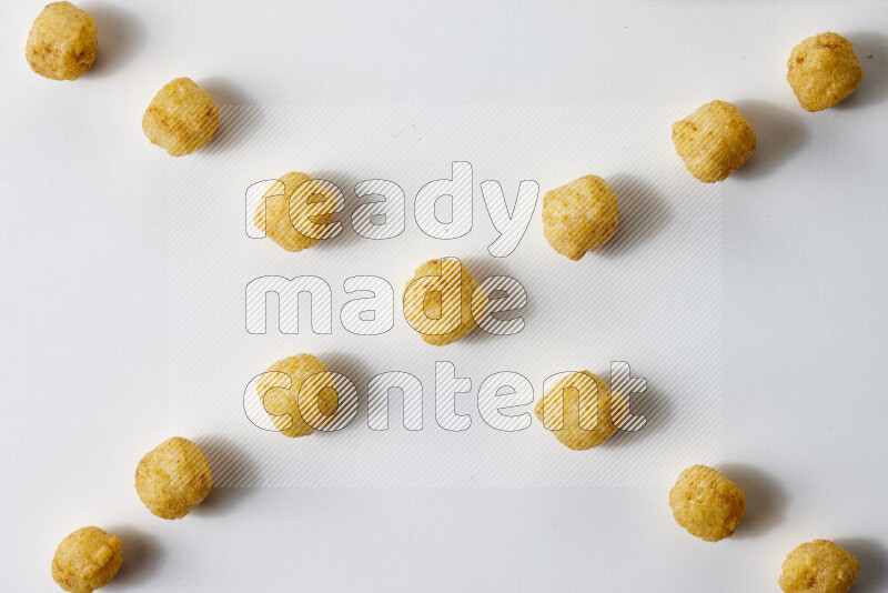 Puffs snacks on white background