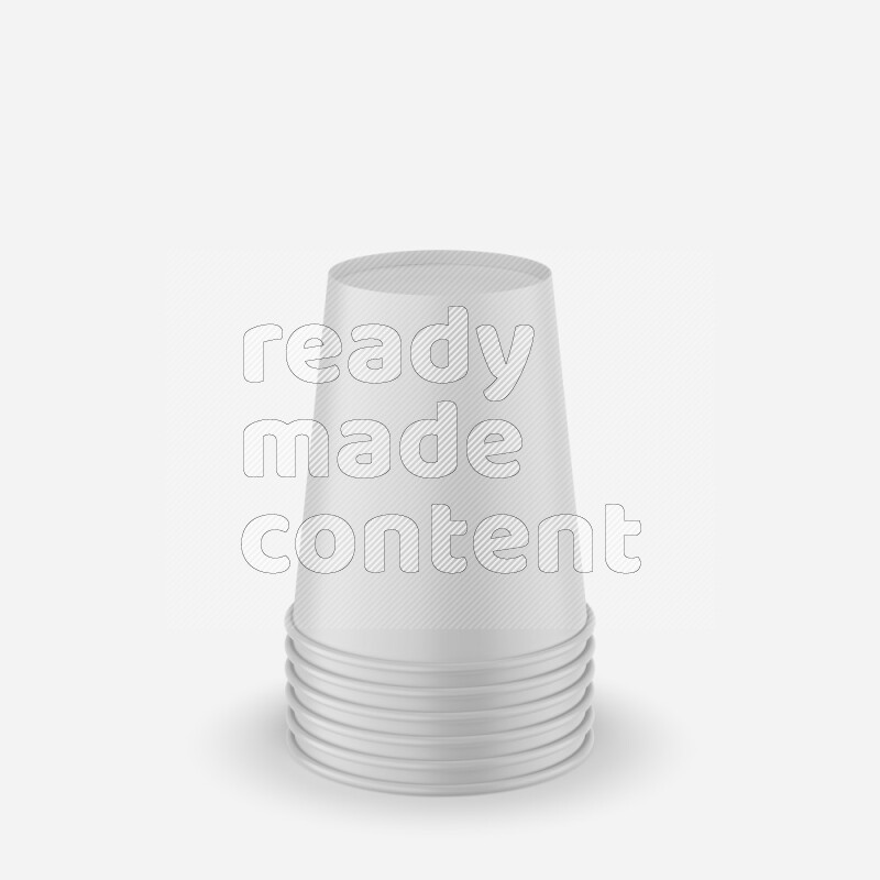 Set of glossy plastic cup mockup isolated on white background 3d rendering