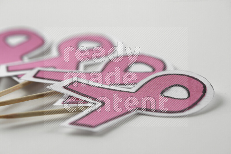 Cancer awareness signs on white background