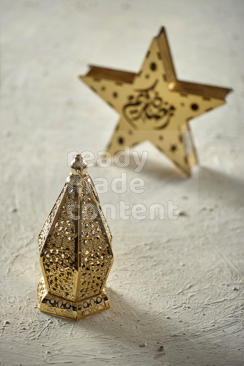 A star lantern with classic lantern on textured white background