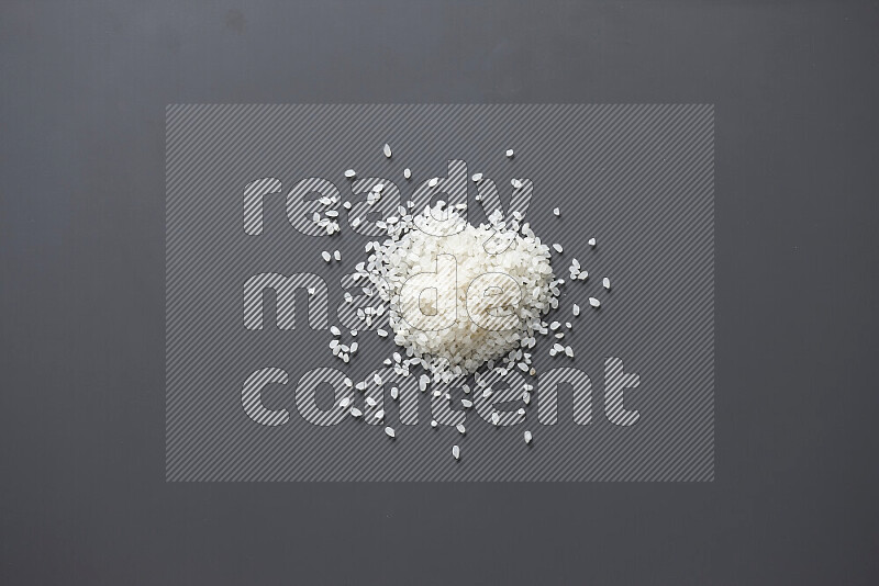 White rice on grey background