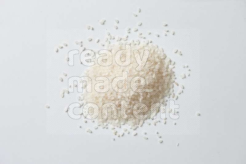 White rice on white background