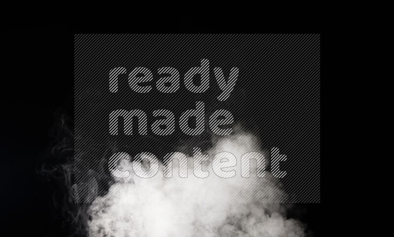 irregular white smoke on black background.