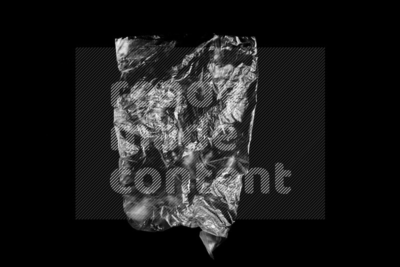Transparent plastic textures on black background