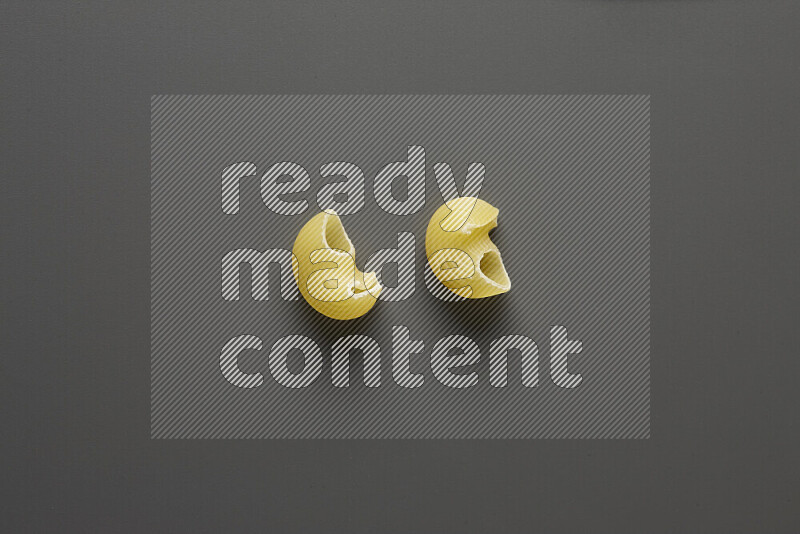 Pipe pasta on grey background