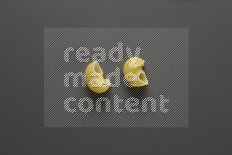 Pipe pasta on grey background