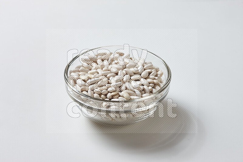 White beans on white background