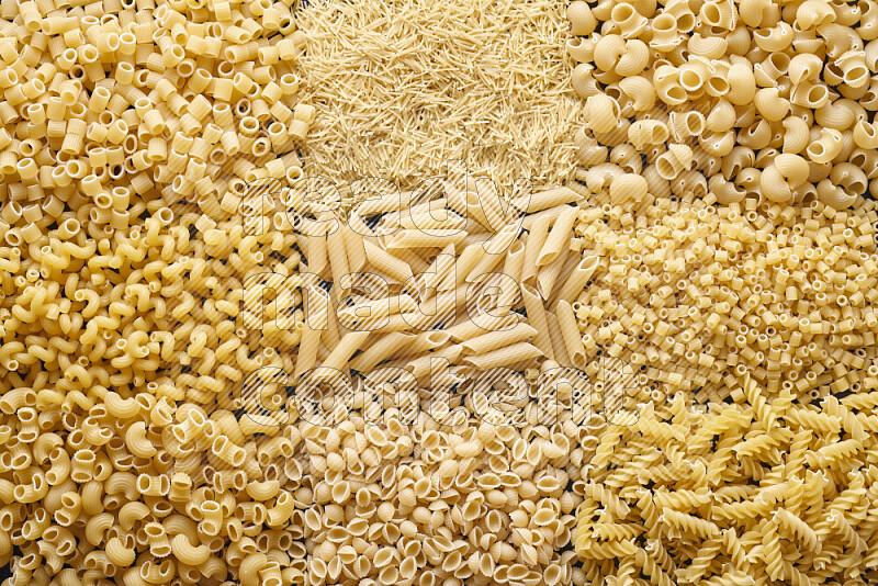 9 types of pasta filling the frame