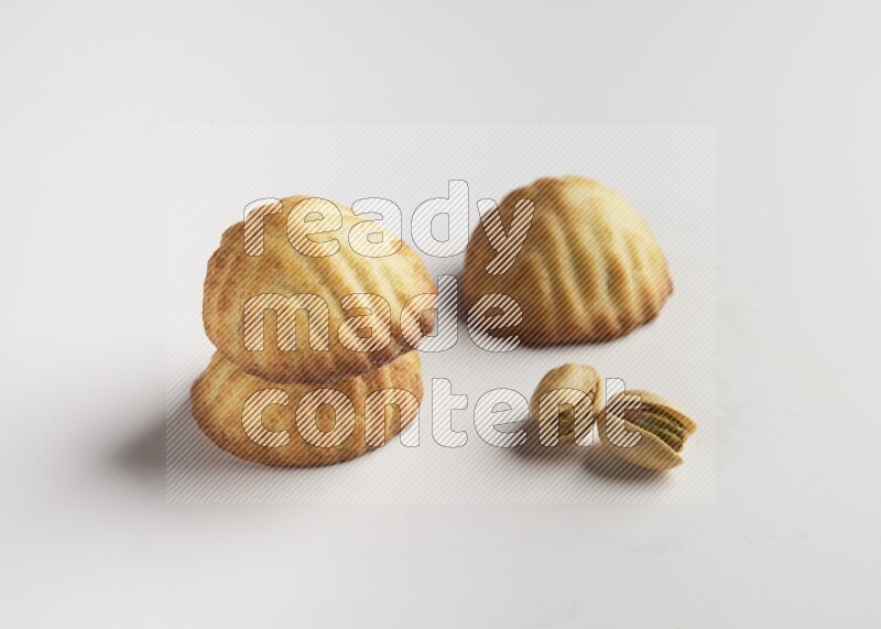 Three Pieces of Maamoul direct on white background