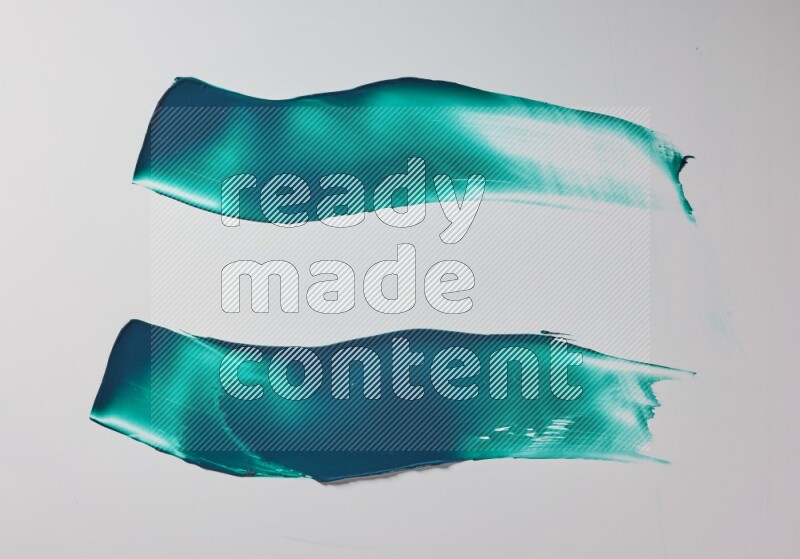 Turquoise zigzag painting knife strokes on white background