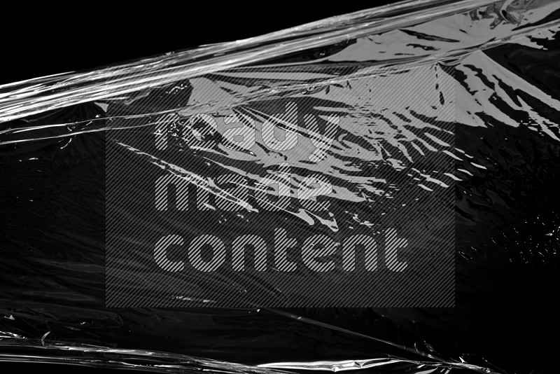 Plastic wrap texture on black background