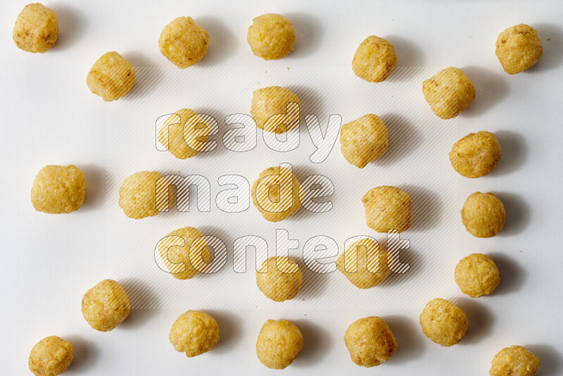 Puffs snacks on white background