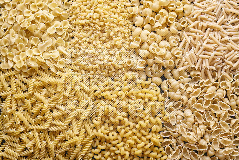 7 types of pasta filling the frame