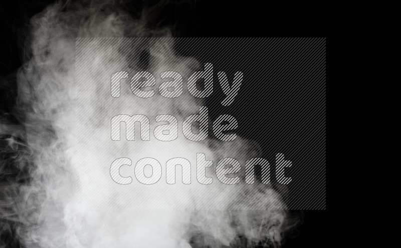 irregular white smoke on black background.