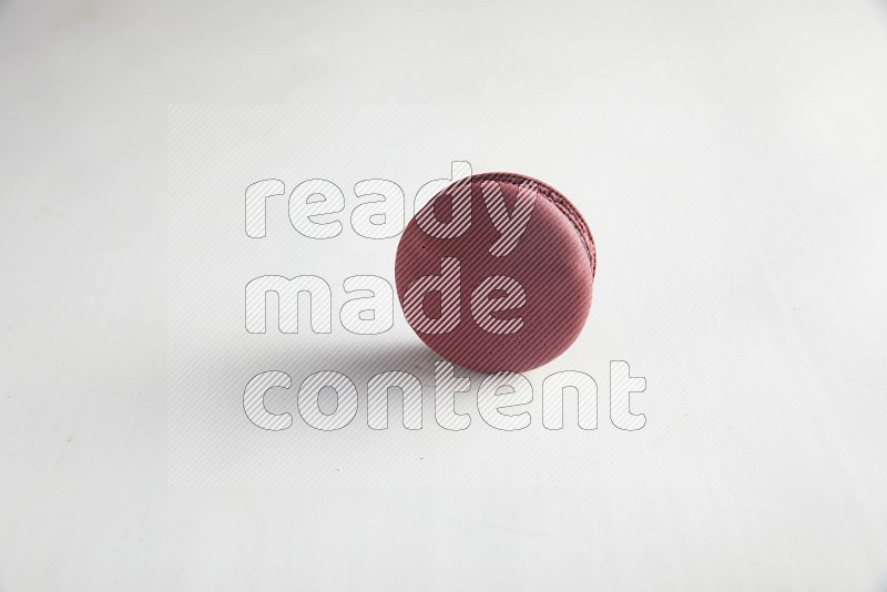 45º Shot of Red Cherry macaron on white background