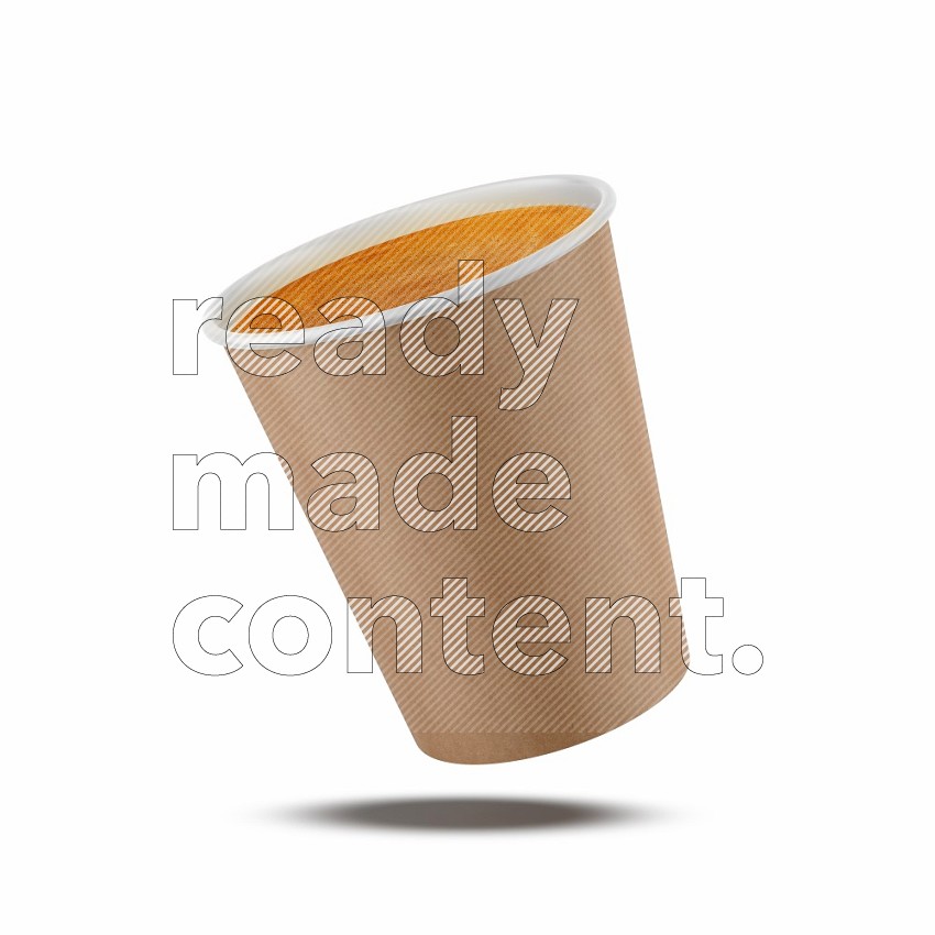 Matte paper cup mockup isolated on white background 3d rendering
